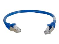 C2G Cat6a Booted Shielded (STP) Network Patch Cable - Koblingskabel - RJ-45 (hann) til RJ-45 (hann) - 20 m - STP - CAT 6a - formstøpt, uten hindringer, flertrådet - blå 89929