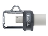 SanDisk Ultra Dual - USB-flashstasjon - 64 GB - USB 3.0 / micro USB SDDD3-064G-G46