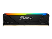Kingston FURY Beast RGB - DDR4 - sett - 32 GB: 4 x 8 GB - DIMM 288-pin - 3200 MHz / PC4-25600 - CL16 - 1.35 V - ikke-bufret - ikke-ECC - svart KF432C16BB2AK4/32