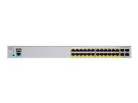 Cisco Catalyst 2960L-24PQ-LL - Switch - Styrt - 24 x 10/100/1000 (PoE+) + 4 x 1 Gigabit / 10 Gigabit SFP+ - stasjonær, rackmonterbar - PoE+ (195 W) WS-C2960L-24PQ-LL