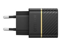 OtterBox Wall Charger - Strømadapter - 20 watt (24 pin USB-C) - svart - Europe (unntatt Storbritannia, Irland, Malta, Cyprus) 78-80348