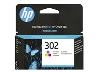 HP 302 - 4 ml - farge (cyan, magenta, gul) - original - blekkpatron - for Deskjet 1110, 21XX, 36XX; ENVY 45XX; Officejet 38XX, 46XX, 52XX F6U65AE#301
