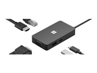Microsoft USB-C Travel Hub - Dokkingstasjon - USB-C - VGA, HDMI - 1GbE - kommersiell 1E4-00004