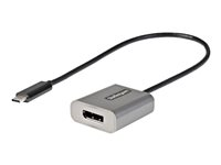 StarTech.com USB C to DisplayPort Adapter, 8K/4K 60Hz USB-C to DisplayPort 1.4 Adapter Dongle, USB Type-C to DP Monitor Video Converter, Thunderbolt 3 Compatible, w/12" Long Attached Cable - HBR3, DSC, DP Alt Mode (CDP2DPEC) - Video adapter - 24 pin USB-C (hann) til DisplayPort (hunn) - Thunderbolt 3 / DisplayPort 1.4 - 30 cm - 8K 60Hz støtte, 4K 60Hz støtte - grå CDP2DPEC