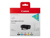 Canon PGI-9 PBK/C/M/Y/GY Multi-Pack - 5-pack - grå, gul, cyan, magenta, fotosort - original - blekkbeholder - for PIXMA iX7000, MX7600, Pro9500, Pro9500 Mark II 1034B013