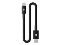 Beats - Lightning-kabel - 24 pin USB-C hann til Lightning hann - 20 cm - svart bolt - flettet kabel, forsterket design, Rask lading MEQM4ZM/A