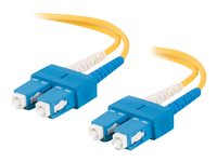 C2G SC-SC 9/125 OS1 Duplex Singlemode PVC Fiber Optic Cable (LSZH) - Koblingskabel - SC-enkeltmodus (hann) til SC-enkeltmodus (hann) - 2 m - fiberoptisk - dupleks - 9 / 125 micron - OS1 - halogenfri - gul 85569