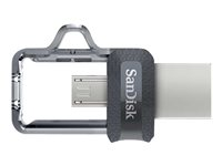SanDisk Ultra Dual - USB-flashstasjon - 128 GB - USB 3.0 / micro USB SDDD3-128G-G46