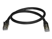 StarTech.com 50cm CAT6A Ethernet Cable, 10 Gigabit Shielded Snagless RJ45 100W PoE Patch Cord, CAT 6A 10GbE STP Network Cable w/Strain Relief, Black, Fluke Tested/UL Certified Wiring/TIA - Category 6A - 26AWG (6ASPAT50CMBK) - Koblingskabel - RJ-45 (hann) til RJ-45 (hann) - 50 cm - STP - CAT 6a - uten hindringer - svart 6ASPAT50CMBK