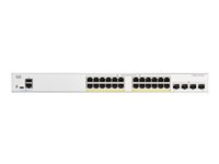 Cisco Catalyst 1300-24FP-4G - Switch - L3 - Styrt - 24 x 10/100/1000 (PoE+) + 4 x Gigabit SFP - rackmonterbar - PoE+ (370 W) - gjenfabrikert C1300-24FP-4G-RF