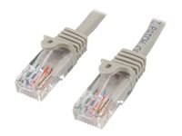 StarTech.com 10m Gray Cat5e / Cat 5 Snagless Ethernet Patch Cable 10 m - Koblingskabel - RJ-45 (hann) til RJ-45 (hann) - 10 m - UTP - CAT 5e - flertrådet, uten hindringer - grå 45PAT10MGR