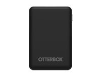 OtterBox Standard Mobile Charging Kit - Strømbank - 5000 mAh - 10.5 watt - 2.1 A - Apple Fast Charge, FC (USB) - på kabel: Lightning/Micro-USB/USB-C - svart 78-80638
