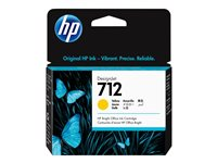HP 712 - 29 ml - gul - original - DesignJet - blekkpatron - for DesignJet Studio, T210, T230, T250, T630, T650 3ED69A