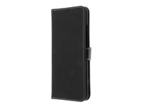 Insmat Flip Case - Lommebok for mobiltelefon - ekte skinn, termoplast-polyuretan (TPU) - svart - for Samsung Galaxy A02s 650-2929