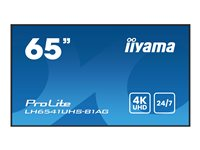 iiyama ProLite LH6541UHS-B1AG - 65" Diagonalklasse (64.5" synlig) LED-bakgrunnsbelyst LCD-skjerm - intelligent skilting - 4K UHD (2160p) 3840 x 2160 - svart fas med glansfinish LH6541UHS-B1AG