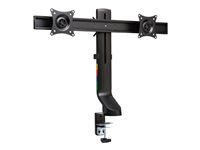 Kensington SmartFit Space-Saving Dual Monitor Arm - Monteringssett - Tilt & Swivel - for 2 skjermer - aluminium, plastikk, stål - svart - skjermstørrelse: inntil 27" - skrivebord, C-klemme, malje, skrivebordsmonterbar K55513WW