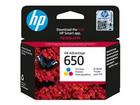 HP 650 - Farge (cyan, magenta, gul) - original - blekkpatron - for Deskjet Ink Advantage 2515, Ink Advantage 3515 CZ102AE#BHK