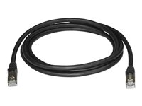 StarTech.com 2m CAT6A Ethernet Cable, 10 Gigabit Shielded Snagless RJ45 100W PoE Patch Cord, CAT 6A 10GbE STP Network Cable w/Strain Relief, Black, Fluke Tested/UL Certified Wiring/TIA - Category 6A - 26AWG (6ASPAT2MBK) - Koblingskabel - RJ-45 (hann) til RJ-45 (hann) - 2 m - STP - CAT 6a - formstøpt, uten hindringer - svart 6ASPAT2MBK