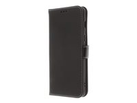 Insmat Exclusive Flip Case - Lommebok for mobiltelefon - lær, termoplast-polyuretan (TPU) - svart - for OnePlus Nord 2 5G 650-2985