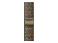 Apple Nike - Sløyfe for smart armbåndsur - 41 mm - 130 - 190 mm - sequoia/orange MTL33ZM/A