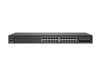 SonicWall Switch SWS14-24 - Switch - Styrt - 24 x 10/100/1000 + 4 x 10 Gigabit SFP+ - rackmonterbar 02-SSC-2467