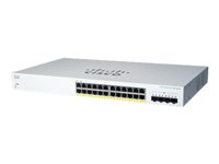 Cisco Business 220 Series CBS220-24P-4X - Switch - smart - 24 x 10/100/1000 (PoE+) + 4 x 10 Gigabit SFP+ (opplenke) - rackmonterbar - PoE+ (195 W) - gjenfabrikert CBS220-24P-4XEU-RF