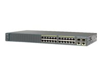Cisco Catalyst 2960-Plus 24TC-L - Switch - Styrt - 24 x 10/100 + 2 x kombo-Gigabit SFP - rackmonterbar - oppusset WS-C2960+24TC-L-RF