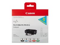 Canon PGI-9 MBK/PC/PM/R/G Multi-Pack - 5-pack - rød, grønn, matt svart, fotocyan, fotomagenta - original - blekkbeholder - for PIXMA Pro9500, Pro9500 Mark II 1033B013