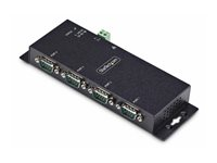 StarTech.com 4P Serial to Ethernet Adapter, IP LAN to RS232 DB9 Converter - Enhetsserver - 4 porter - 100Mb LAN, RS-232 - vegg- / DIN-skinnemonterbar - TAA-samsvar - for P/N: AT925FM, GC9SF, SCNM9FF, SCNM9FM I43-SERIAL-ETHERNET