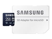Samsung PRO Ultimate MB-MY256SA - Flashminnekort (SD-adapter inkludert) - 256 GB - A2 / Video Class V30 / UHS-I U3 - microSDXC UHS-I - blå MB-MY256SA/WW