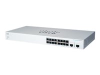 Cisco Business 220 Series CBS220-16T-2G - Switch - smart - 16 x 10/100/1000 + 2 x Gigabit SFP (opplink) - rackmonterbar - gjenfabrikert - for P/N: CON-SNT-CBSK2201, SP-SNC-CBSK2201 CBS220-16T-2GUK-RF