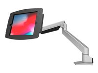 Compulocks iPad Mini 8.3" Space Enclosure Articulating Arm Mount - Monteringssett (leddarm, hus) - for nettbrett - låsbar - høyverdig aluminium - svart, sølv - skjermstørrelse: 8.3" - konsolltopp-monterbar, skrivebordsmonterbar - for Apple iPad mini (6. generasjon) 660REACH830IPMSB