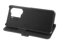 Insmat - Lommebok for mobiltelefon - ekte skinn, termoplastisk polyuretanramme (TPU), bomullssting - svart - for OnePlus Nord 3 5G 650-3174