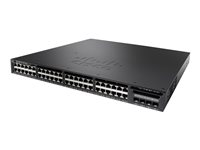 Cisco Catalyst 3650-48FQ-S - Switch - L3 - Styrt - 48 x 10/100/1000 (PoE+) + 4 x 10 Gigabit SFP+ - stasjonær, rackmonterbar - PoE+ (775 W) WS-C3650-48FQ-S