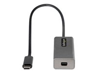 StarTech.com USB C to Mini DisplayPort Adapter, 4K 60Hz USB-C to mDP Adapter Dongle, USB Type-C to Mini DP Monitor/Display, Video Converter, Works w/ Thunderbolt 3, 12" Long Attached Cable - DP Alt Mode, mDP 1.2 (CDP2MDPEC) - DisplayPort-adapter - 24 pin USB-C (hann) til Mini DisplayPort (hunn) - Displayport 1.2/Thunderbolt 3 - 30.6 cm - støtte for 4K 60 Hz (3840 x 2160) - grå CDP2MDPEC