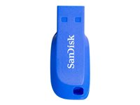 SanDisk Cruzer Blade - USB-flashstasjon - 32 GB - USB 2.0 - elektrisk blå SDCZ50C-032G-B35BE