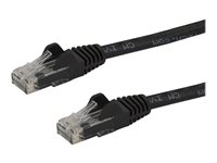 StarTech.com 15m CAT6 Ethernet Cable, 10 Gigabit Snagless RJ45 650MHz 100W PoE Patch Cord, CAT 6 10GbE UTP Network Cable w/Strain Relief, Black, Fluke Tested/Wiring is UL Certified/TIA - Category 6 - 24AWG (N6PATC15MBK) - Koblingskabel - RJ-45 (hann) til RJ-45 (hann) - 15 m - UTP - CAT 6 - formstøpt, uten hindringer - svart N6PATC15MBK