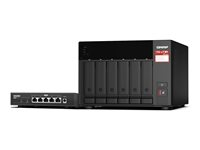 QNAP TS-673A - NAS-server - 6 brønner - SATA 6Gb/s - RAID RAID 0, 1, 5, 6, 10, 50, JBOD, 60 - RAM 8 GB - 2.5 Gigabit Ethernet - iSCSI støtte - med QSW-1105-5T switch TS-673A-SW5T