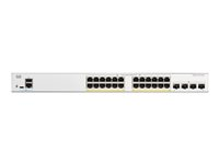 Cisco Catalyst 1200-24FP-4G - Switch - L3 - smart - 24 x 10/100/1000 (PoE+) + 4 x Gigabit Ethernet SFP - rackmonterbar - PoE+ (375 W) - gjenfabrikert C1200-24FP-4G-RF