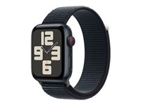 Apple Watch SE (GPS + Cellular) - 2. generasjon - 44 mm - midnattsaluminium - smartklokke med sportssløyfe - vevet nylon - midnatt - håndleddstørrelse: 145-220 mm - 32 GB - LTE, Wi-Fi, Bluetooth - 4G - 33 g MRHC3DH/A