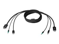 Belkin Secure KVM Combo Cable - Tastatur / video / mus / lydkabel - TAA-samsvar - USB, minijakk, DisplayPort (hann) til mini-phone stereo 3.5 mm, USB-type B, DisplayPort (hann) - 1.83 m - svart F1D9019B06T