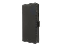 Insmat Exclusive - Lommebok for mobiltelefon - ekte skinn, papir, kartong, polykarbonat, aluminiumsfolie - svart - for Samsung Galaxy A20s 650-2886