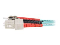 C2G SC-ST 10Gb 50/125 OM3 Duplex Multimode PVC Fiber Optic Cable (LSZH) - Nettverkskabel - ST flermodus (hann) til SC flermodus (hann) - 2 m - fiberoptisk - dupleks - 50 / 125 mikroner - OM3 - halogenfri - akvamarin 85523