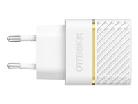 OtterBox Wall Charger - Strømadapter - 20 watt (24 pin USB-C) - hvit - Europe (unntatt Storbritannia, Irland, Malta, Cyprus) 78-80349