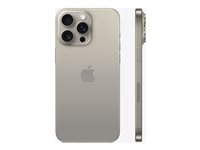 Apple iPhone 15 Pro Max - 5G smartphone - dobbelt-SIM / Internminne 512 GB - OLED-display - 6.7" - 2796 x 1290 pixels (120 Hz) - 3x bakkamera 48 MP, 12 MP, 12 MP - front camera 12 MP - naturlig titan MU7E3QN/A