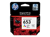 HP 653 - 5 ml - farge (cyan, magenta, gul) - original - Ink Advantage - blekkpatron - for DeskJet Plus Ink Advantage 6075, Ink Advantage 6475, Ink Advantage 6475 All-in-On 3YM74AE#BHL