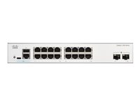 Cisco Catalyst 1300-16T-2G - Switch - L3 - Styrt - 16 x 10/100/1000Base-T + 2 x Gigabit Ethernet SFP - rackmonterbar C1300-16T-2G