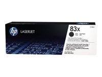 HP 83X - Høy ytelse - svart - original - LaserJet - tonerpatron (CF283X) - for LaserJet Pro M201, M202, MFP M125, MFP M127, MFP M225 CF283X