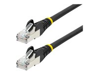 StarTech.com 3m CAT6a Ethernet Cable - Black - Low Smoke Zero Halogen (LSZH) - 10GbE 500MHz 100W PoE++ Snagless RJ-45 w/Strain Reliefs S/FTP Network Patch Cord - Koblingskabel - RJ-45 (hann) til RJ-45 (hann) - 3 m - S/FTP - CAT 6a - IEEE 802.3bt - halogenfri, formstøpt, uten hindringer, flertrådet - svart NLBK-3M-CAT6A-PATCH