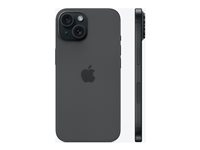 Apple iPhone 15 - 5G smartphone - dobbelt-SIM / Internminne 128 GB - OLED-display - 6.1" - 2556 x 1179 piksler - 2x bakkameraer 48 MP, 12 MP - front camera 12 MP - svart MTP03QN/A